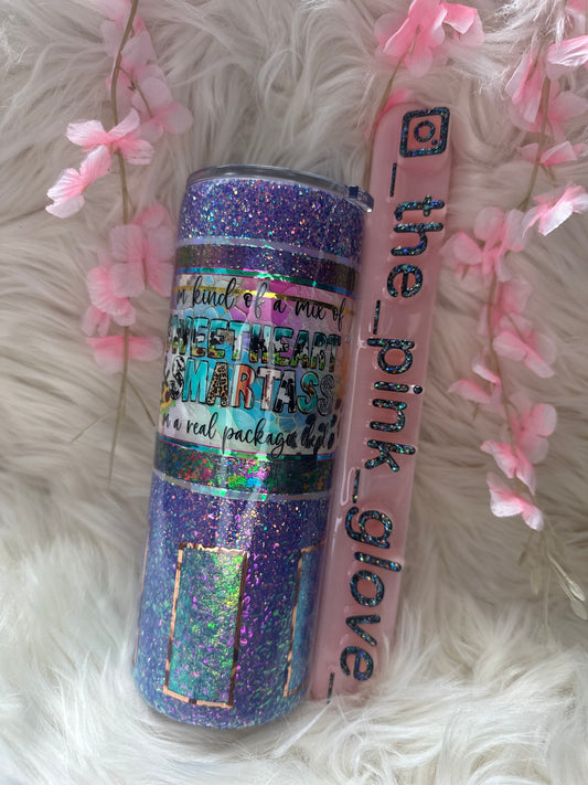 RTS {Purple Cheetah Window} 24oz Skinny Tumbler