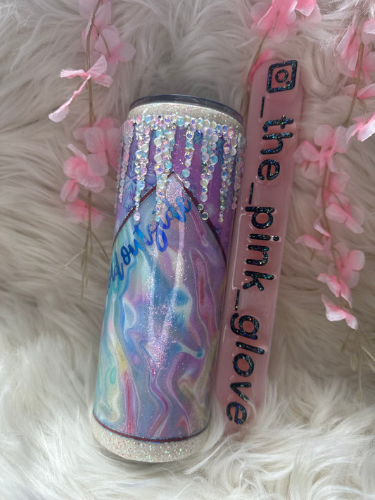 RTS {Baby It's Cold Outside Glass Rhinestone} 24oz Skinny Tumbler