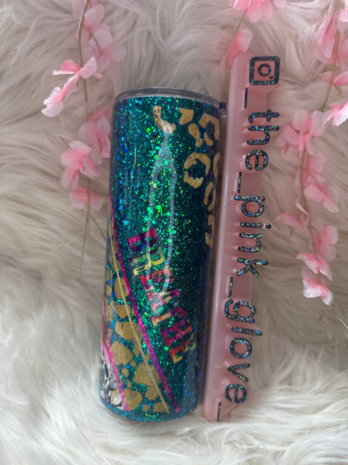 RTS {Tropical Cheetah} 24oz Skinny Tumbler