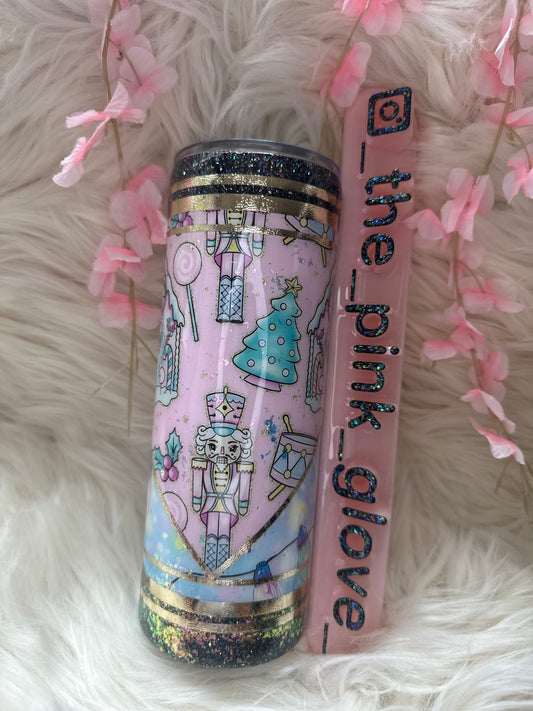 RTS {Pink Cracker of Nuts} 24oz Skinny Tumbler