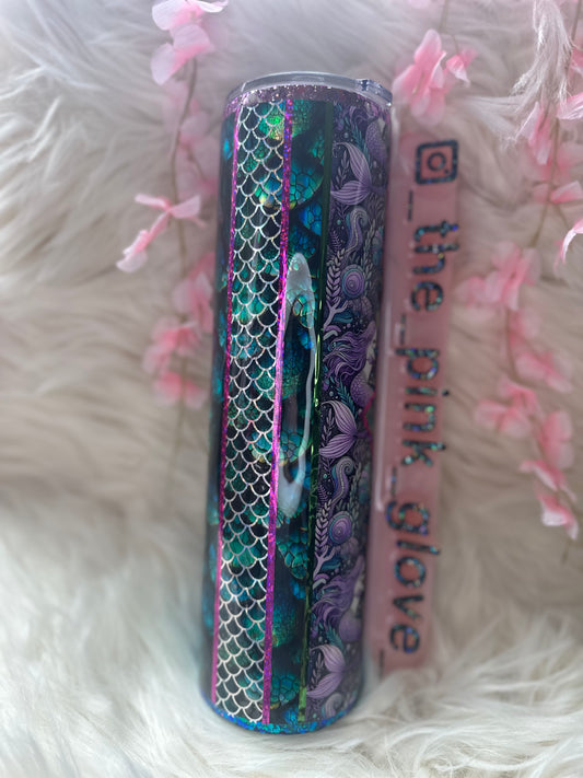 RTS {Floral Mermaid} 32oz Skinny Tumbler