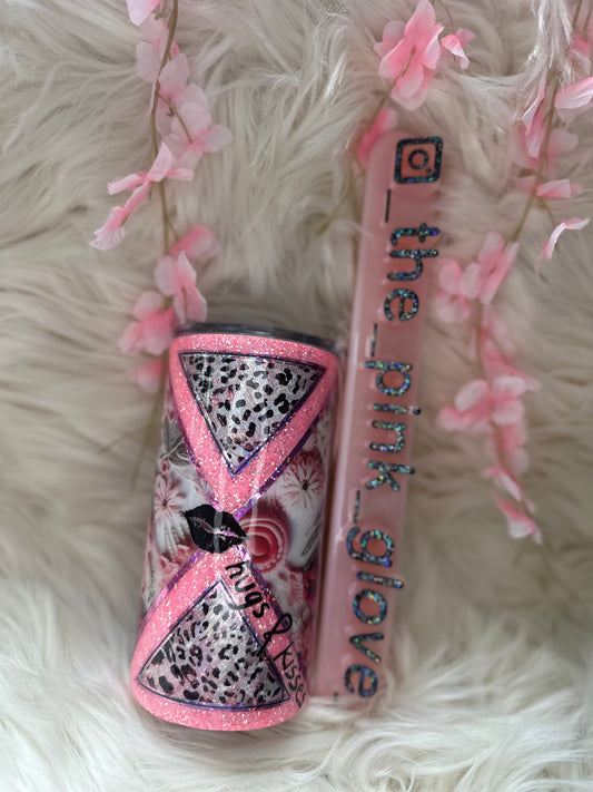 RTS {Valentine's Sweets With Black Bow} 16oz Skinny Tumbler