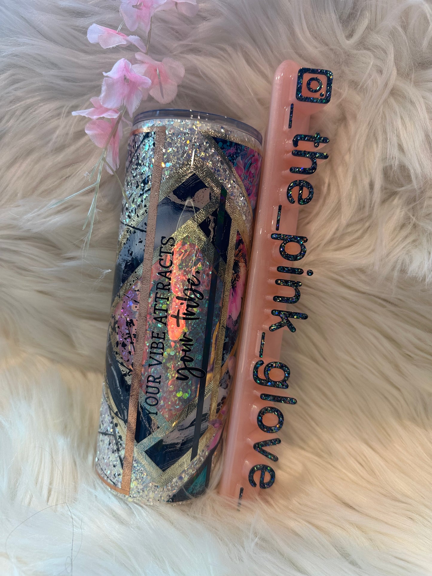 RTS {Your Vibe Attracts Your Tribe} 24oz Skinny Tumbler