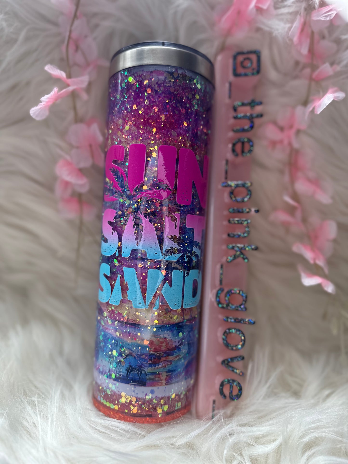 RTS {SUN SALT SAND} 20oz Snow Globe Tumbler