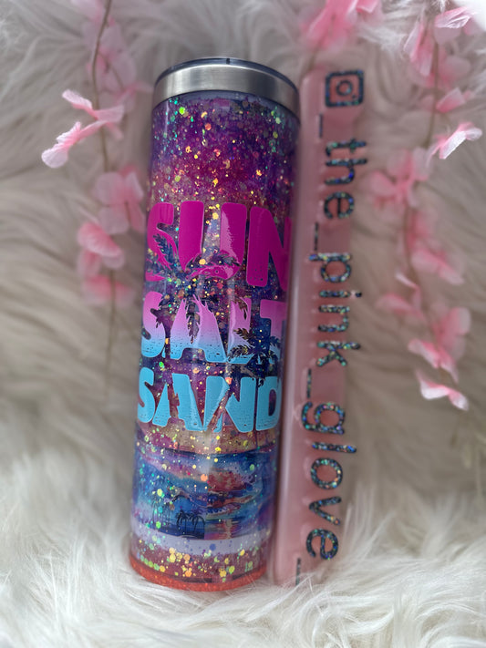 RTS {SUN SALT SAND} 20oz Snow Globe Tumbler
