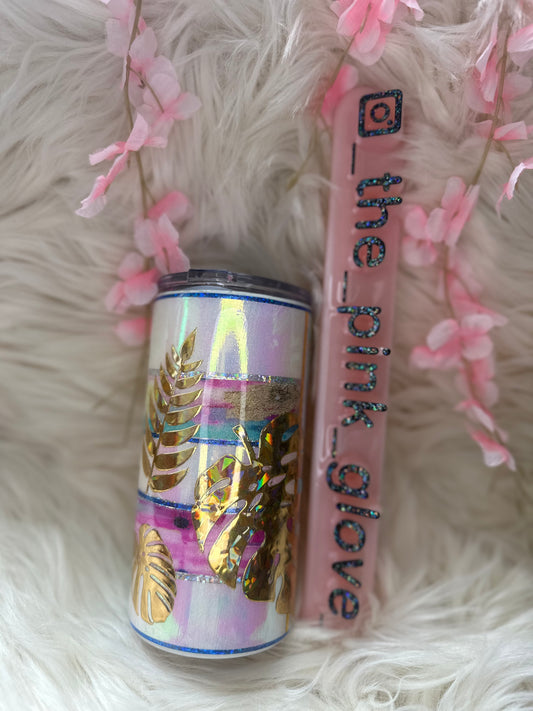 RTS {Pearl Palms} 16oz Skinny Tumbler