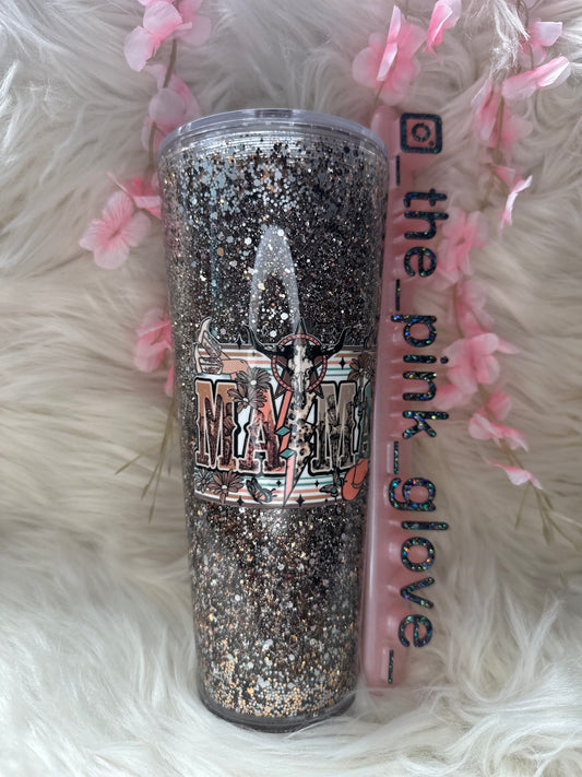 RTS {Western Mama} 24oz Snow Globe Tumbler