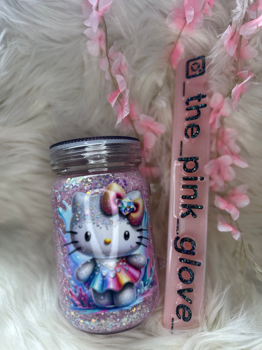 RTS {Hi Cat} 20oz Snow Globe Tumbler