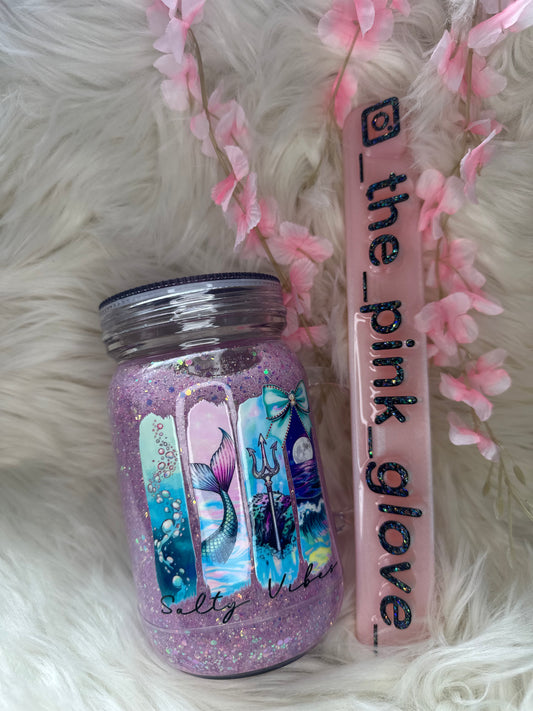 RTS {Salty Vibes} 20oz Snow Globe Tumbler