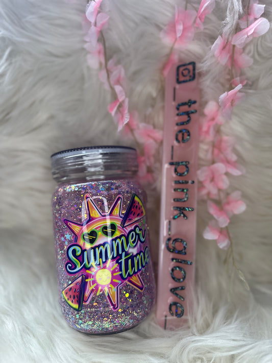 RTS {Summer Time Sunshine} 20oz Snow Globe Tumbler