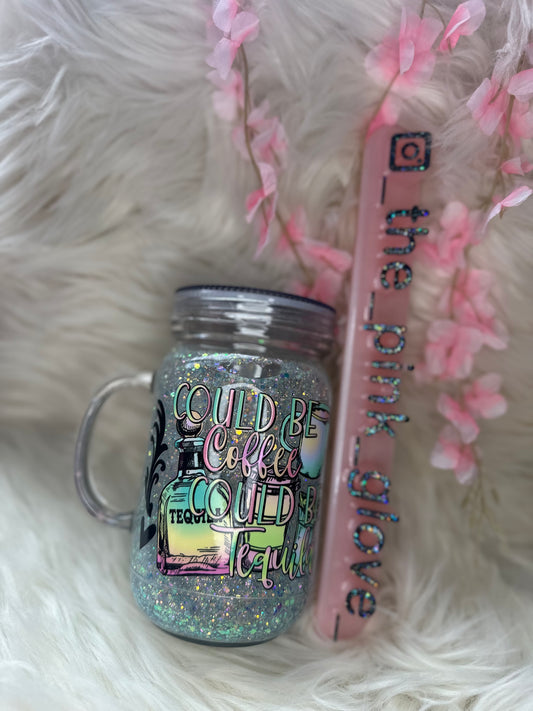RTS {Could Be Coffee} 20oz Snow Globe Tumbler