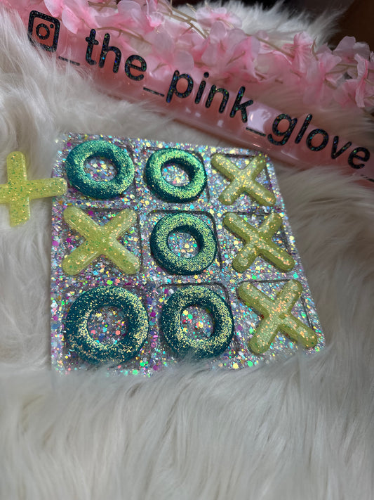 RTS {Opal, Teal & Yellow} Tic Tac Toe Board