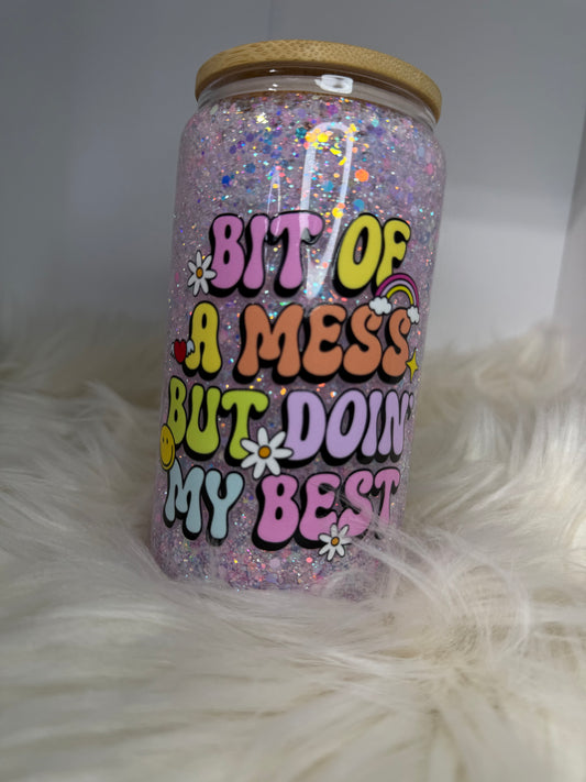 RTS {Bit of a Mess} 16oz Glass Snow Globe